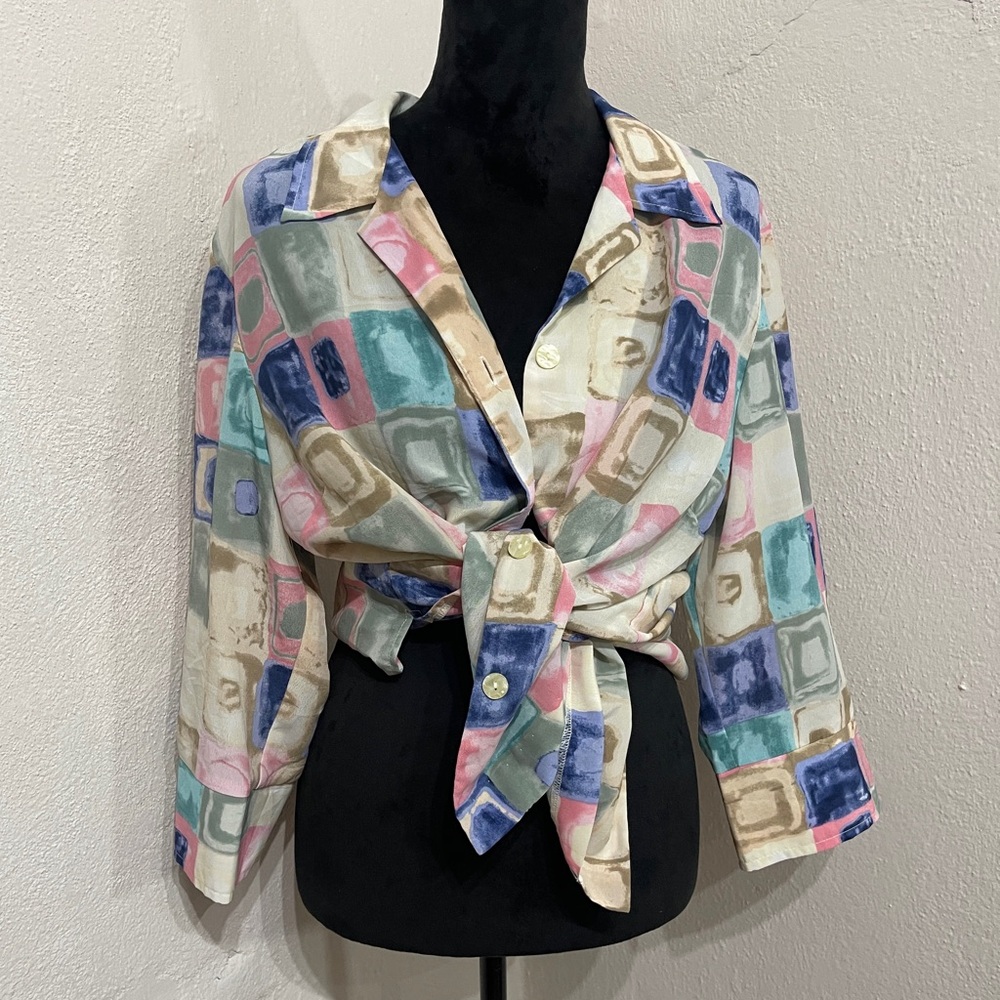 Blair Vintage Pastel Blouse | Durable & Soft | Retro Top